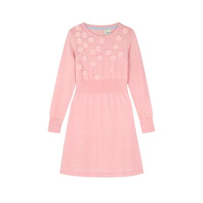 Yumi Girl Pink Embellished Flower Jumper Dress